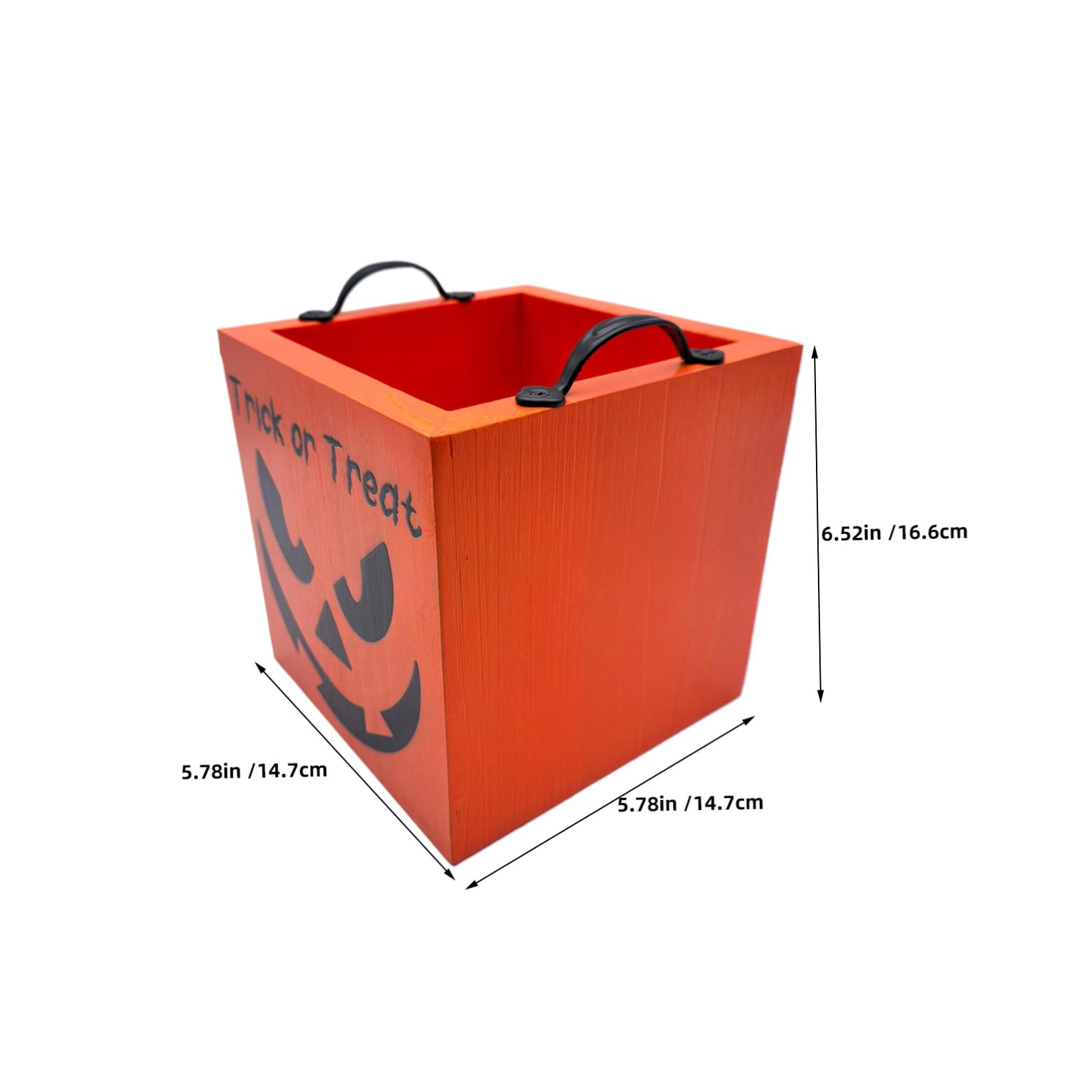 Didiseaon Vassoio Porta Caramelle di Halloween in Legno con Doppie Maniglie Contenitore Quadrato per Dolci e Snack Festivi Resistente e Decorativo per Feste e Raccolta Dolcetti
