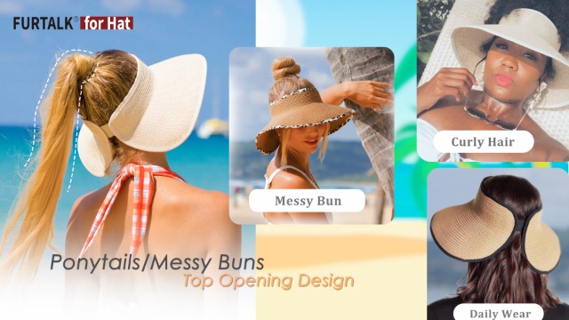Womens Floppy Beach Sun Straw Hat Foldable Travel Wide Brim Summer Bucket Hat Upf 50