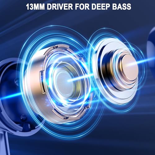 Image of Wireless Earbuds, Bluetooth 5.4 Headphones LED Power Display Ear Buds Bass Stereo, Bluetooth Earbuds in-Ear Noise Cancelling Mic, 40H Playback Mini Case IP7 Waterproof Sports Earphones for Android iOS