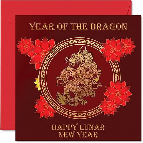 Mond-Neujahrskarte Mit Kaninchen-Design – Lustige Grußkarte Für Familie & Freunde