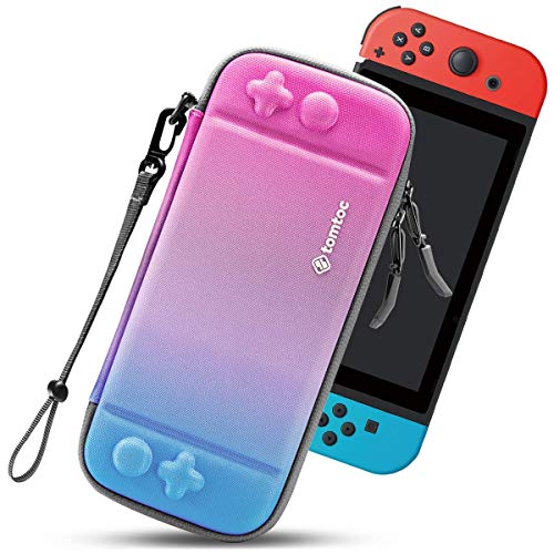tomtoc Switch Case for Nintendo Switch, Slim Switch Sleeve with 10 Game Cartridges, Protective Switch Carry Case for Travel, with Original Patent and Military Level Protection, Galaxy