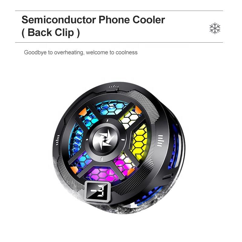 Image of Phone Cooler with AI Cooling Mode, RGB Lighting, Real-Time Temperature and Power Display, Strong Magnet and Clip Mount, Ultra-Quiet Fan (SL18)
