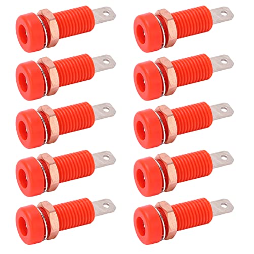 Conectores banana hembra 4mm rojos, pack 10 unidades miniatura 3