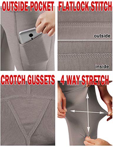 image for ODODOS Women's High Waist Yoga Capris with Pockets,Tummy Control,Worko
