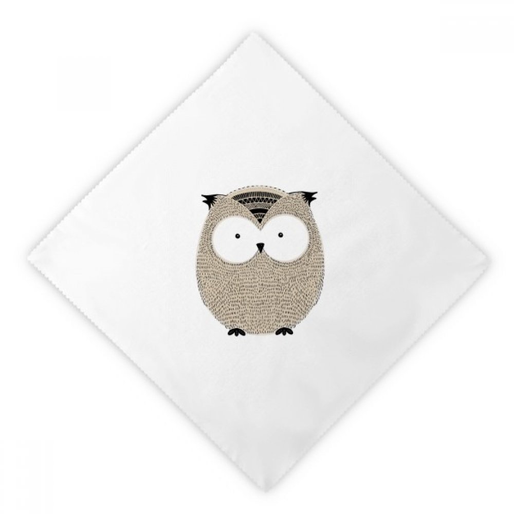 Serviettes en tissu blanc Chubby Owl DIYthinker réutilisables de 18.5 pouces lot de 2