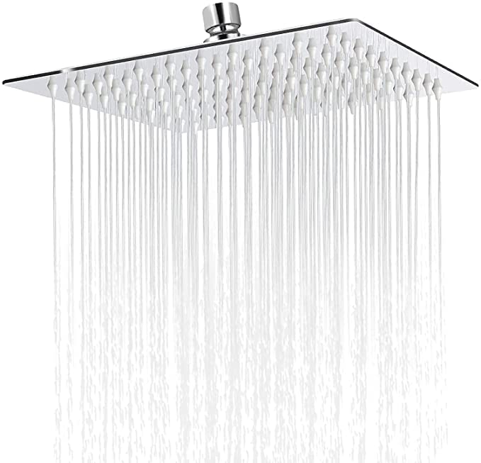 Image of TOSCH Stainless Steel 304 SQUARE ULTRA SLIM Rainfall Shower Chrome Finish (ULTRA SLIM SHOWER SQUARE 8 Inch)