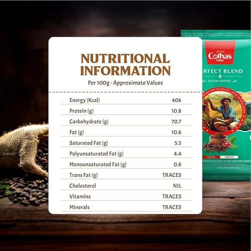 Image of Cothas Perfect Blend Filter Coffee Powder | 80% Coffee 20% Chicory Traditional South Indian Roast & Ground Strong Aroma Authentic Taste | 50g