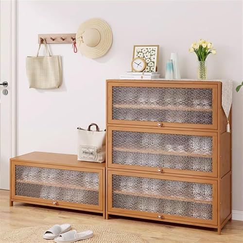 Meuble à chaussures armoire fine et étagère multicouche à portes rabattables