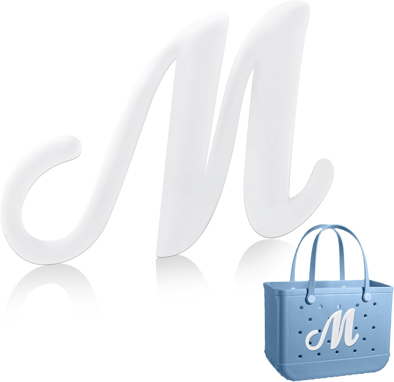 Decorative Lettering Charms for Bogg Bag, Alphabet Lettering Accessories, Decorative Bogg Bag Charms Insert Alphabet Lettering, Alphabet 3D Letters for Personalizing Handbag DIY White
