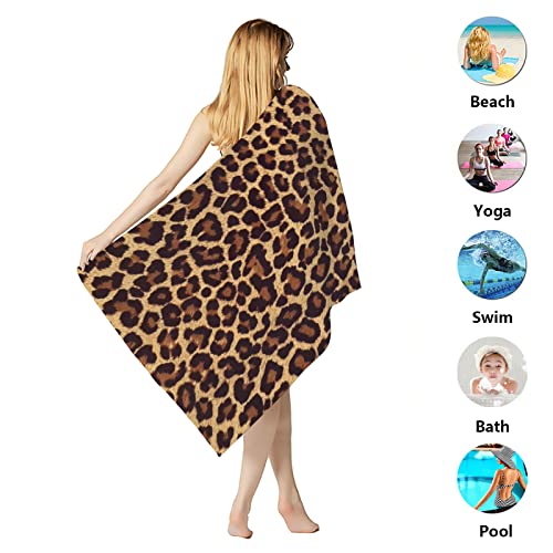 Feelacle BEATOWELZQM-477726910 Cheetah Leopard Print Sand Free Beach Towel Absorbent Bath Towel Large Hand Towels thumb #4