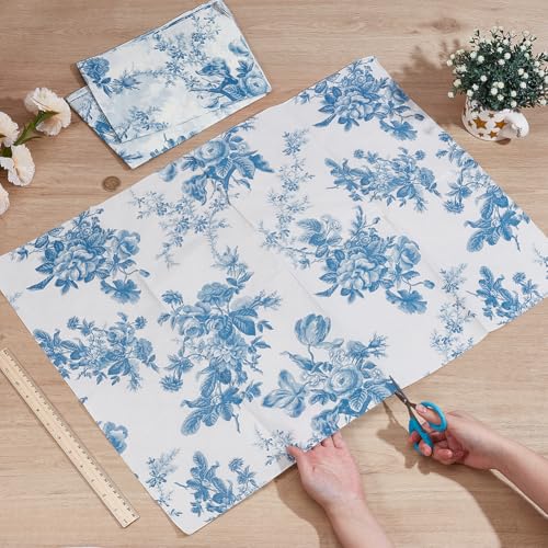 nbeads 24 Stück Große Dekopapiere für Möbel, 70x50 cm/27.6x19.7 Zoll Blumig Bedrucktes Seidenpapier für Möbel DIY Bastelarbeiten Reispapiere zum Dekoupieren Verpacken DIY Basteln Scrapbooking