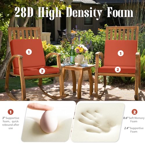 Image of Deep Seat Patio Cushions Set, 19x19 Inch Waterproof & Fade Resistant Outdoor Chair Cushions, Thick Padded Replacement Sofa Cushions for Garden Yard Furniture