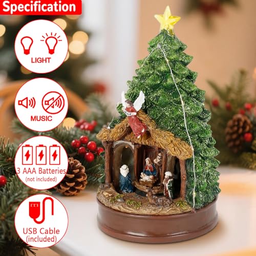 Crèche de Noël à offrir, figurine musicale de vacances