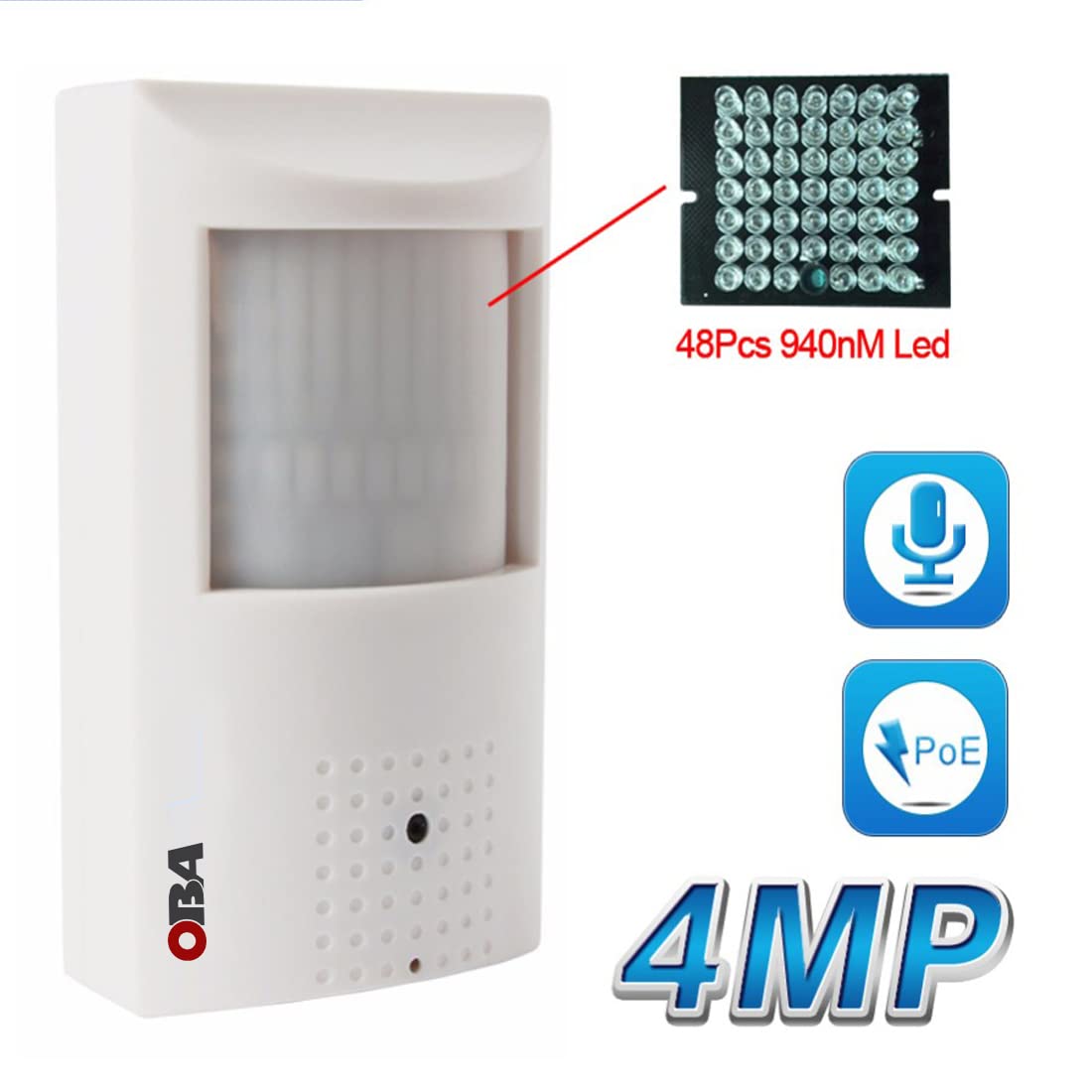 Oba MP02 4 Megapixel Audio In/Out Telecamera Ip camera sensore pir wifi wireless infrarossi supporto microsd P2P gratuito…