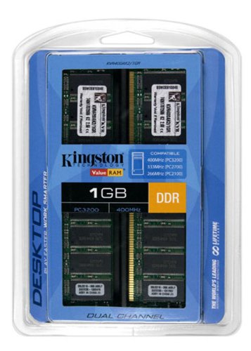 Kingston ValueRAM 1GB Kit (2x512MB Modules) 400MHz PC3200 DDR
