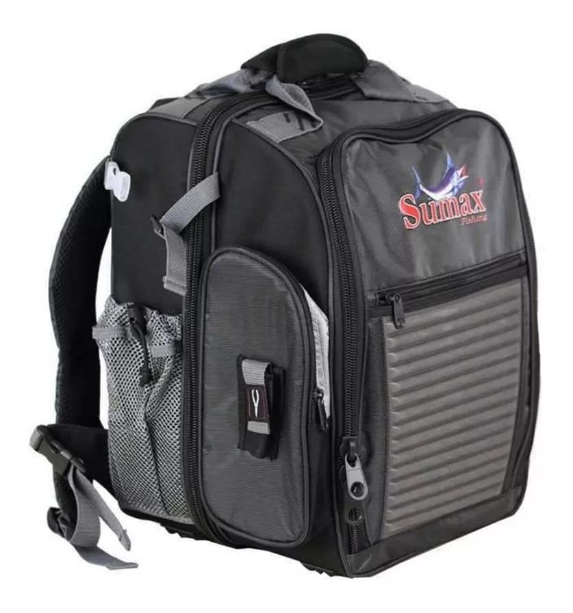 BOLSA MOCHILA PESCA SUMAX SM-1203 N2 PRETA C/3 ESTOJOS PARA ISCAS - CARRETILHAS - APETRECHOS COR:PRETA
