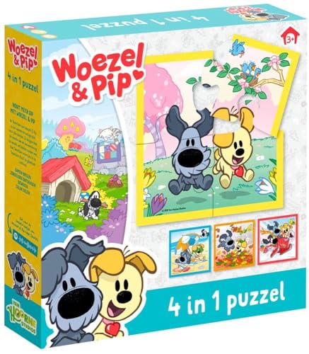 Bambolino Toys Puzzle Woezel & Pip 4 en 1 en carton éducatif pour enfant