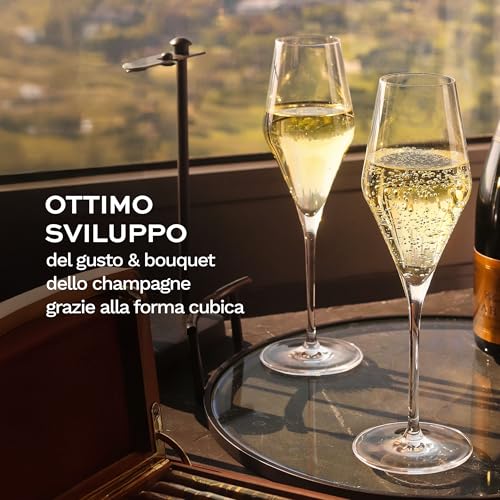 Stölzle Lausitz Bicchieri da Champagne Quatrophil Set di 6, 290 ml – Eleganti Calici per Sekt & Prosecco – Bicchieri da Spumante in Cristallo di Alta Qualità – Lavabili in Lavastoviglie e Antiurto - immagine 5