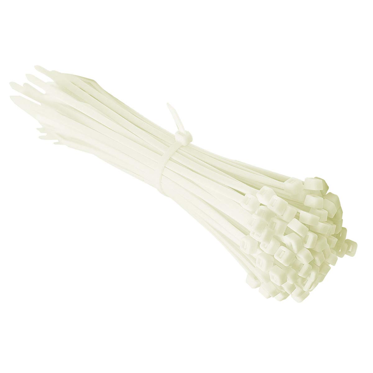 100 Fascette Stringicavo Professionali Nylon 6.6 - 100 Mm X 2,5 Mm, Resistenza 8,1 Kg, Colore Bianco, Per PC, Bici, Industria - 2