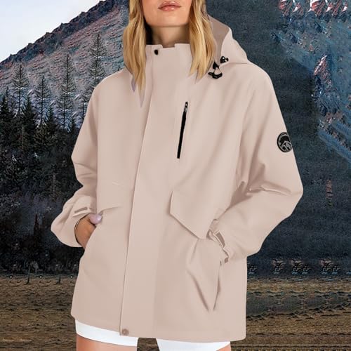 Chaqueta deportiva de mujer impermeable con capucha para invierno 2