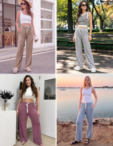 Ekouaer Pajama Pants Women 2026 Soft Pj Bottom Wide Leg Lounge Sleep Pants - image 5