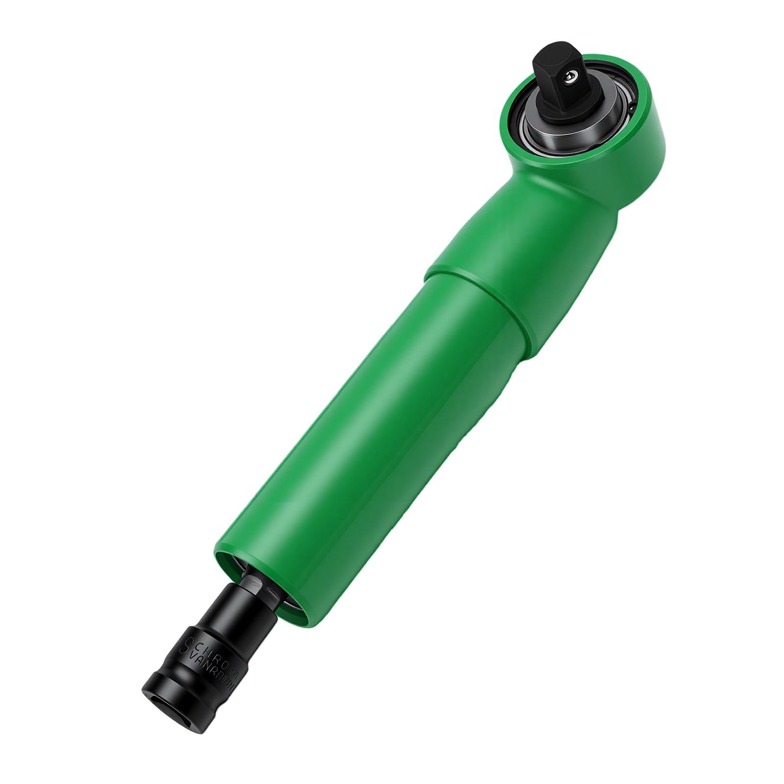 Fafeicy Przedłużacz Klucza Odsadzonego 1/2 Cala, Zielona Stal Stopowa | Adapter gniazda offsetowego Mocowanie pod kątem 90 stopni z przełącznikiem jazdy do przodu i do tyłu jednym dotknięciem do