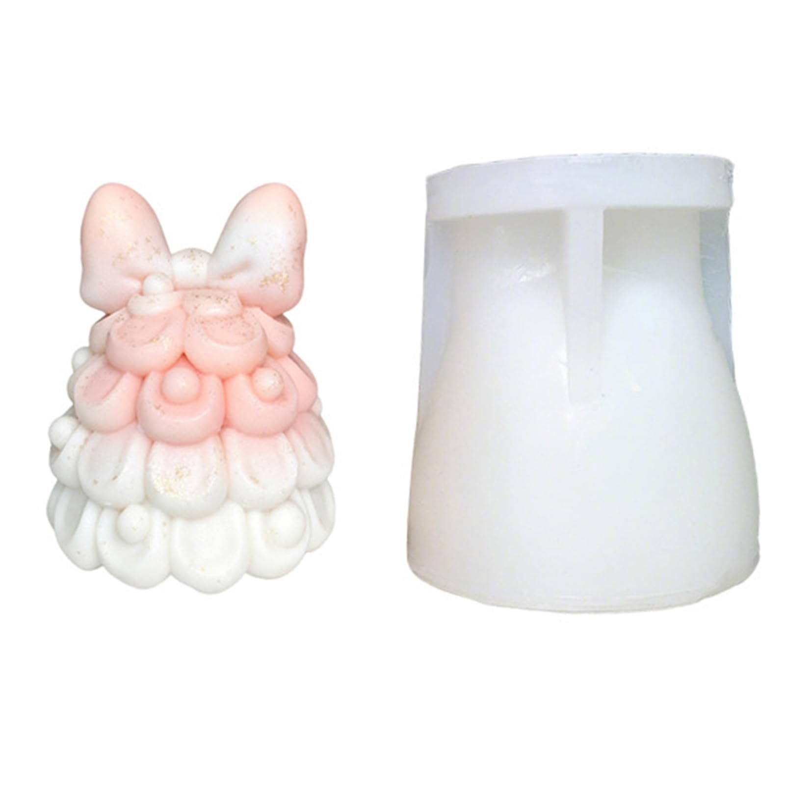 Tsophreniq Bowknot Christmas Tree Silicone Mold Multipurpose for Soap Chocolate Festival Decoration Soap Chocolate Mold