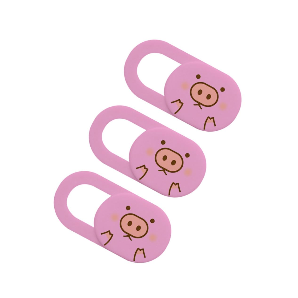 Cubierta Protectora Deslizante para Cámara Web Abs Rosa 3 Piezas | Portátil y Tableta, Apertura y Cierre por Deslizamiento, Diseño Patrón de Cerdo