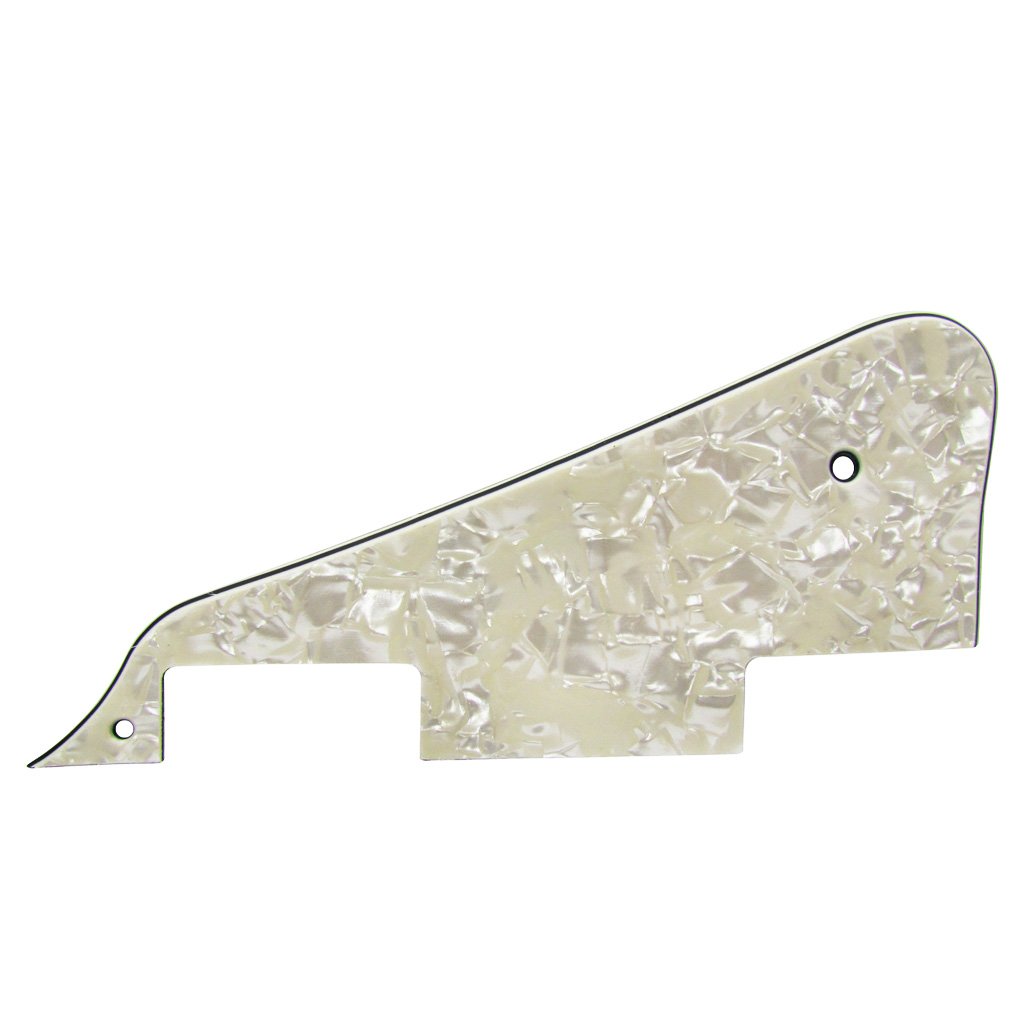 FLEOR LP Pickguard with Chrome Bracket for GB LP Style Guitar Replacement Aged Pearl 4Ply - Image 3