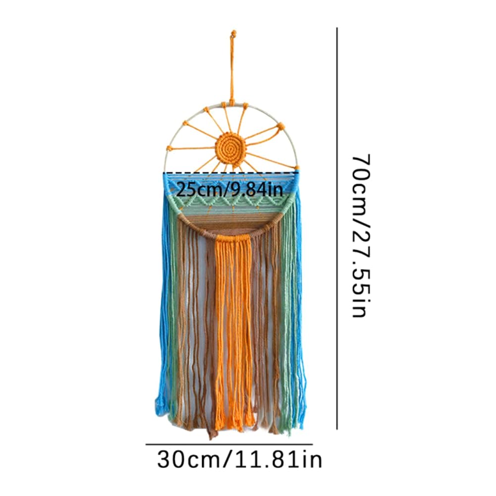 3 Piezas Atrapasueños Decoración de Pared Boho Macramé Atrapasueños Amanecer Sol Atardecer Atrapasueños Kit Colorido