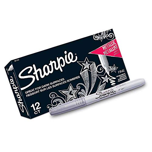 Metallic Permanent Markers, Fine Point, Silver, 12 Count (Update Version)