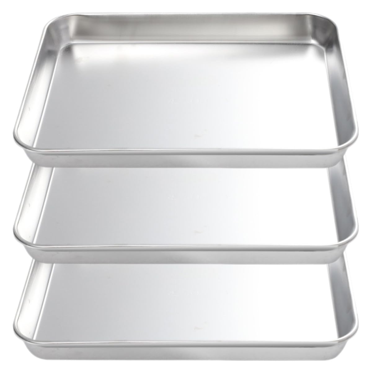 Teglia per Forno Rettangolare 3 Pezzi in Acciaio Inox