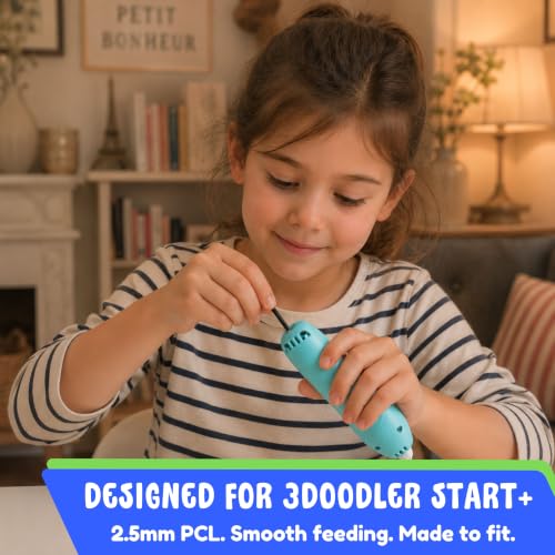 Image of Toy Tree | 3Doodler Start+ Pen Refills | 300 Pack | Black & White | 2.5mm x 6 inch PCL Filament | 150 of each | Low temperature & safe for kids | Only compatible with the 3Doodler Start
