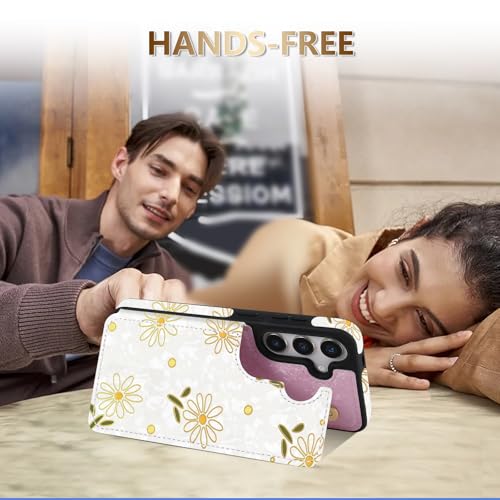 NNH For Galaxy S25 Plus Wallet Case Double Magnetic,White Little Daisy by NNH - Used condition - Image 5