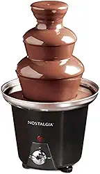 Nostalgia Fonte elétrica de fondue de chocolate, 680 g, conjunto de 3 camadas, máquina de tinteiro para queijo, chocolate derretido, licores, preto