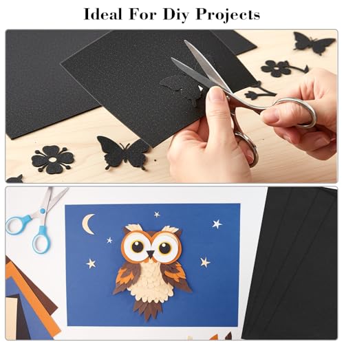 cobee 6 Stück Moosgummi Selbstklebend 3mm, Selbstklebende Schaumstoffplatte Rutschfeste Schaumstoffplatt EVA Moosgummi Schwarz Für Rollenspielkleidung Möbelschutz Nahtfüller