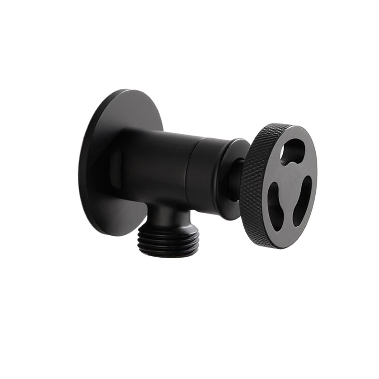 Bvhisehp Black Matte Brass Angle Stop Valve Industrial Style Toilet Basin Water Control Valve(Black)