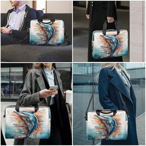 Maletín para portátil unisex 15.6-16 pulg diseño delfín miniatura 2