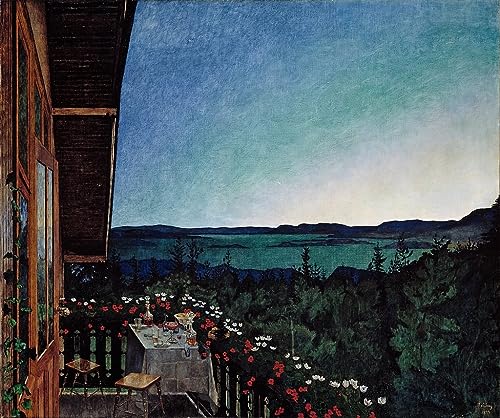 Impression sur toile Nuit d'été Harald Sohlberg affiche salon chic