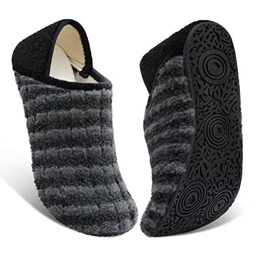 Image of Fires Womens Mens Slippers with Rubber Sole Soft-Lightweight House Slipper Socks Around House Shoes Non Slip Indoor /Outdoor
