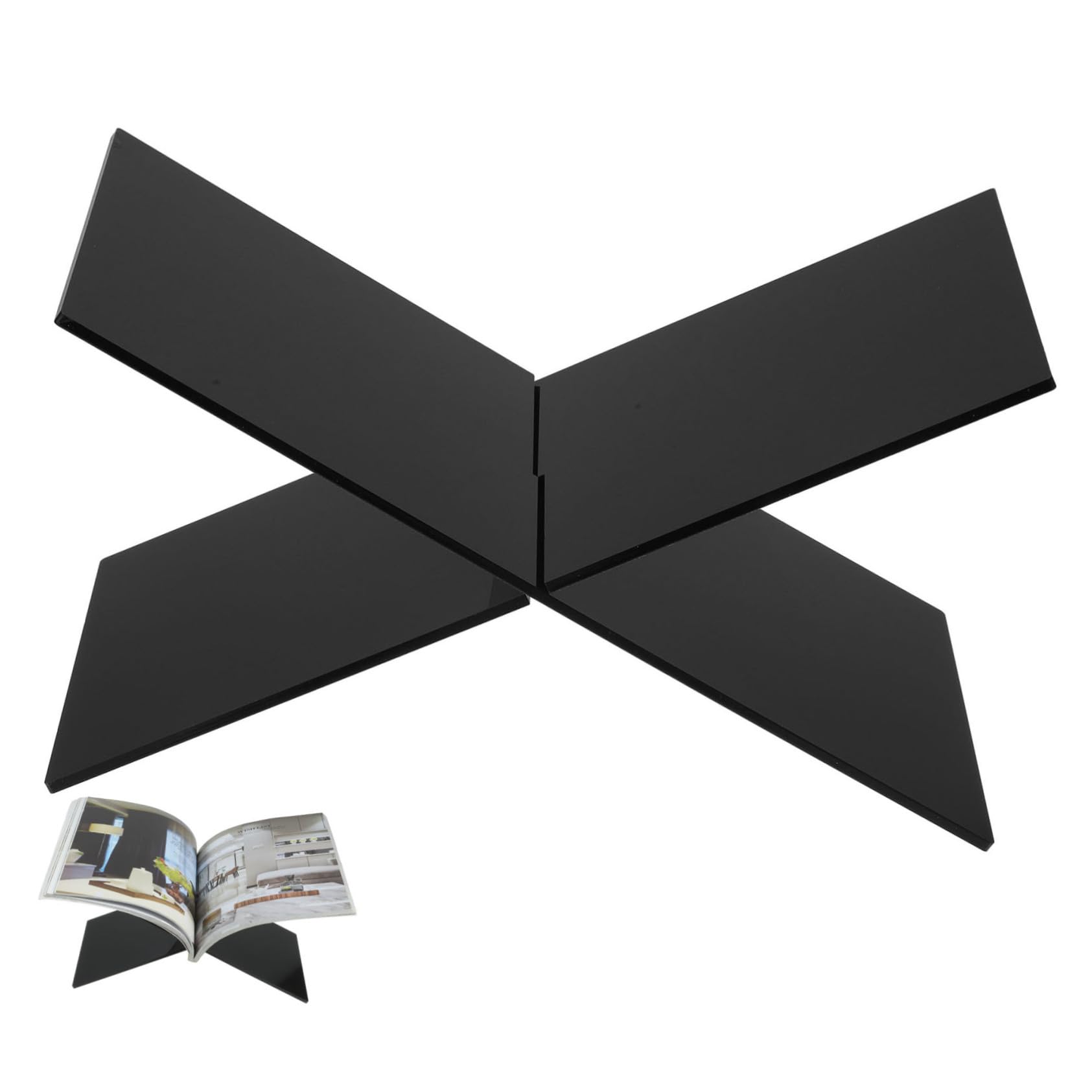 LALAFINA 1 Set Acrylic Book Stand Convenient Recipe Holder for Kitchen Stylish Display Stand for Reading Office Desk Organizer for Cookbooks and Magazines