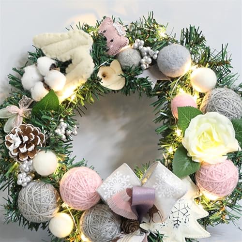 Couronne de Noël extérieure sans fixations complexes | Kit 10 pièces avec pendentifs et bureau - 6