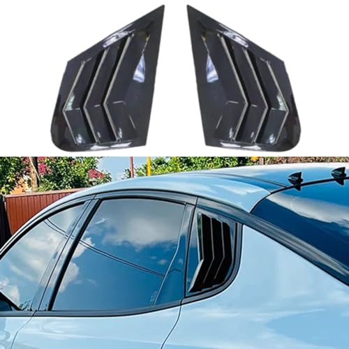 XITER 2PCS ABS Carbon Fibre Racing Style ABS Rear Side Window Louvers Air Vent Scoop Shades Cover Blinds for Kia Optima K5 Sedan 2016-2020,Glossy Black