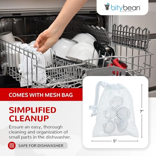 BityBean - NUK Nipple Replacement Spouts, Clear Silicone, Pack of 10 with Dishwasher Safe Mesh Bag - Fits NUK Bottle (10) - Thumbnail 3