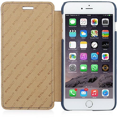 Housse iPhone 6s Plus StilGut cuir anti-rayure bleu nuit - 2