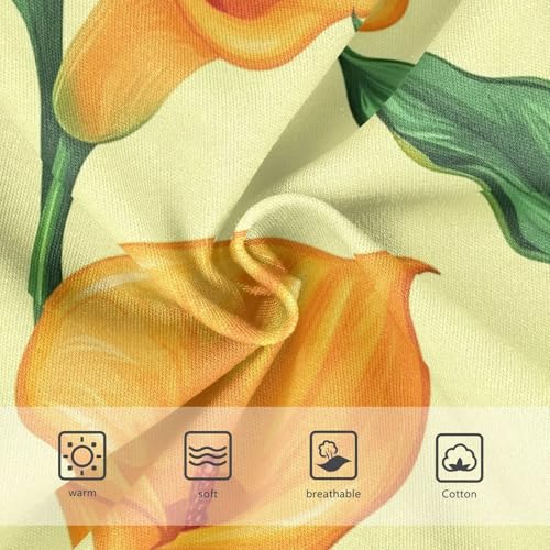 Durable Toddler Underwear Custom 2t Cotton Panties for Girl Orange Calla Lilies Green Leaves Yellow Kids Briefs Undies3