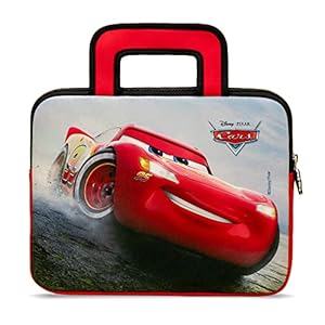 Pebble Gear Disney Pixar Cars Tablet-Tasche 8 Zoll - universelle Tragetasche mit Lightning McQueen, geeignet für Kinder-Tablets, Nintendo Switch, Platz für Spielzeug & Zubehör, Maße 20x 26, x 2cm