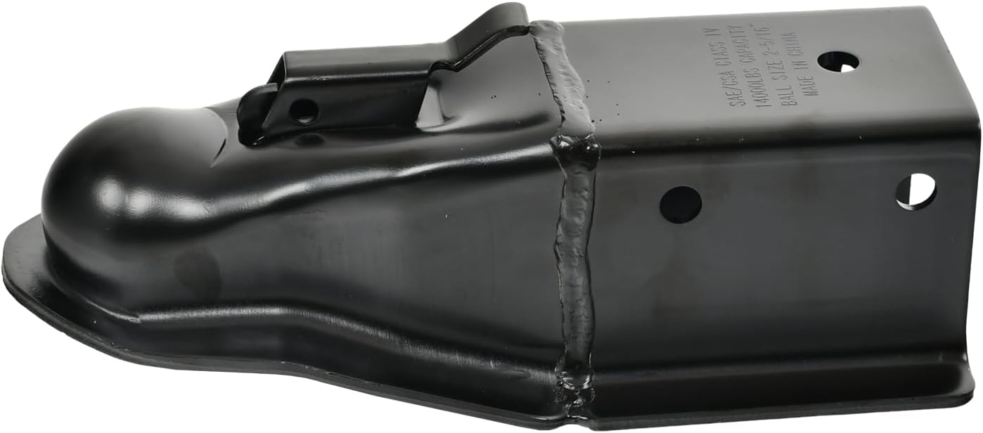 Straight Trailer Coupler 2-5/16" Ball 3" Channel Width 14000 LBS Trailer Tongue Coupler Black