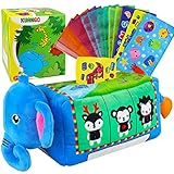 KUANGO Soft Magic Tissue Box Baby Toys, Crinkle High Contrast Baby Sensory Toys Juggling Scarves...