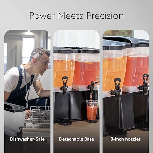 Image of Restaurantware 6 gal Black Double Beverage Dispenser